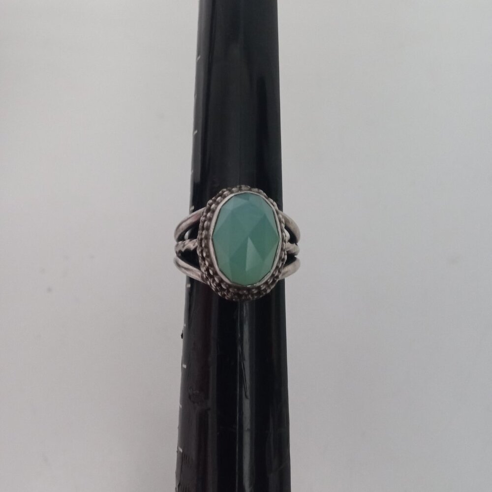 Aqua Chalcedony Sterling Silver Ring VTG.. NOT FOR SALE
